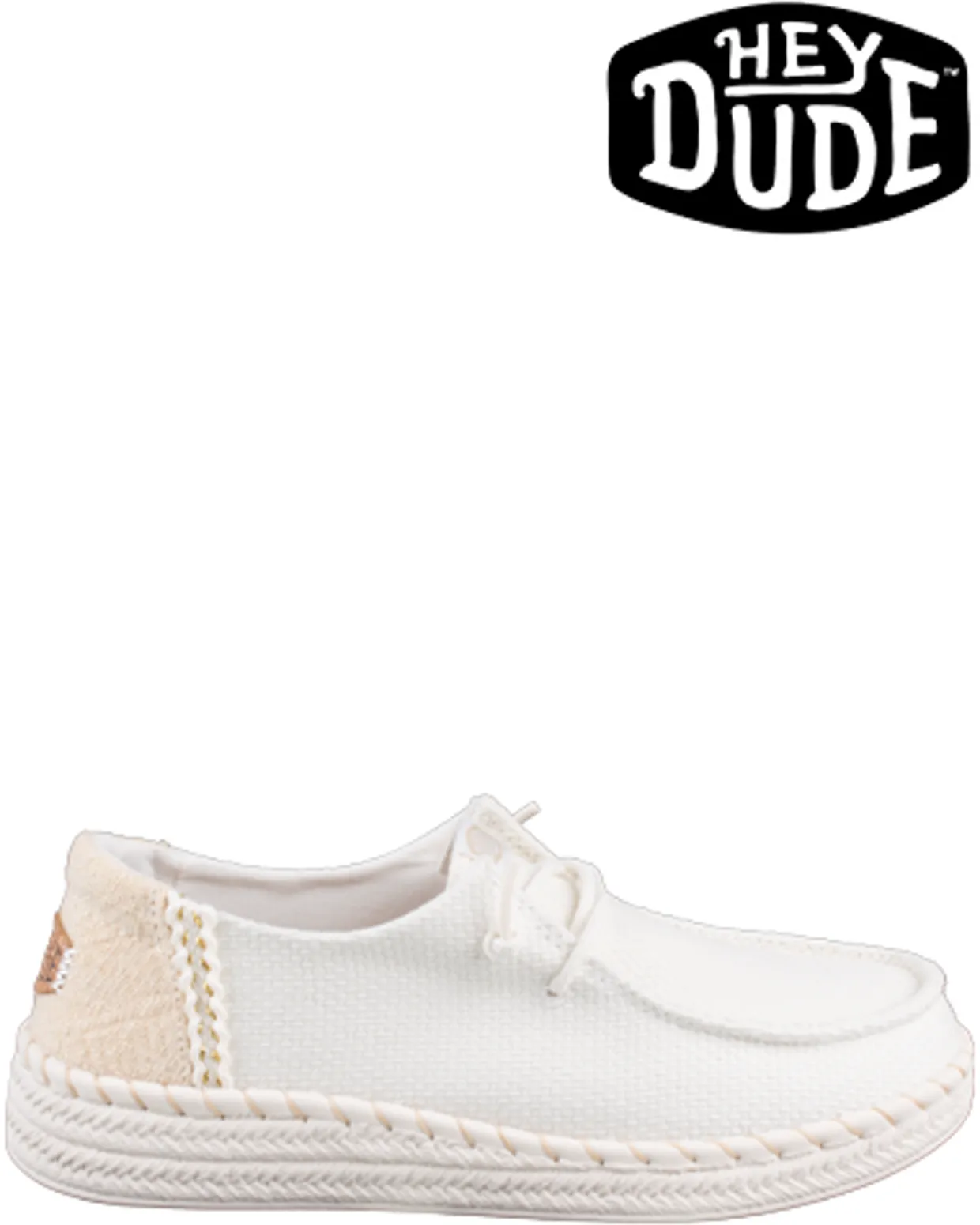 Hey Dude Wendy Woven White Sneakers