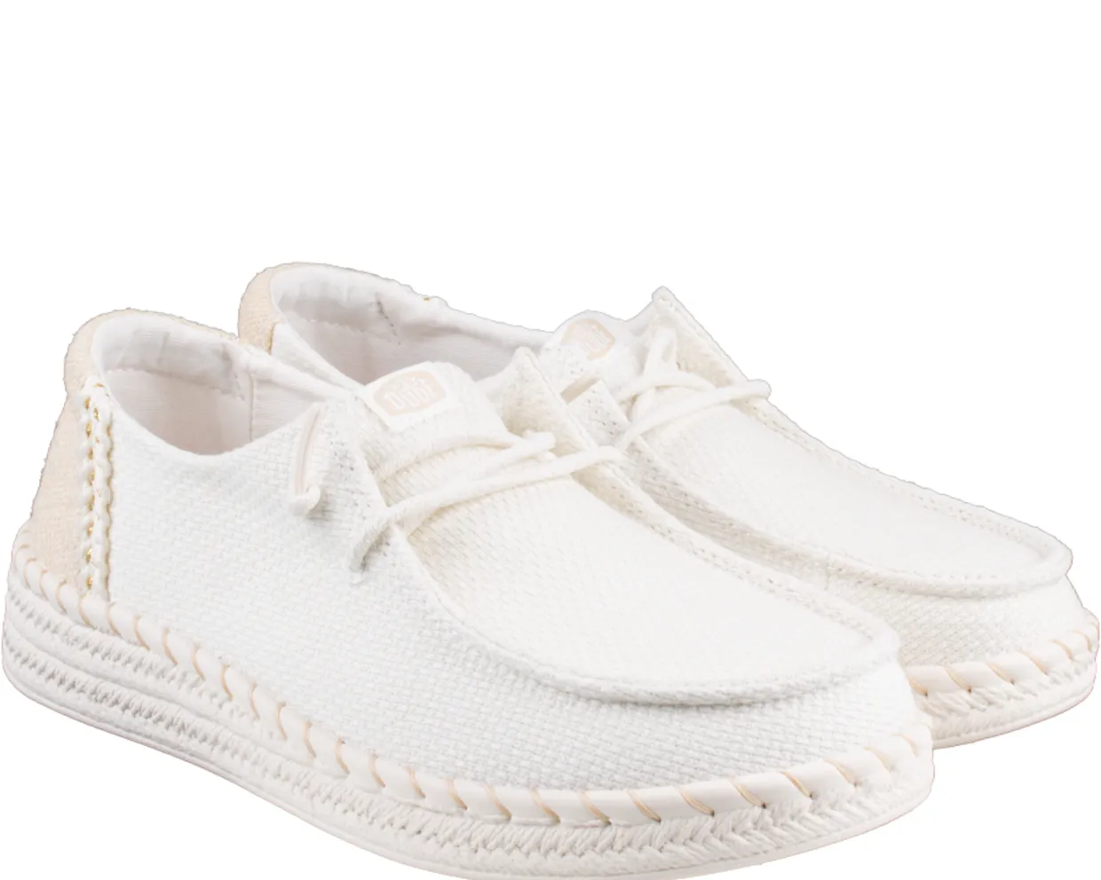 Hey Dude Wendy Woven White Sneakers